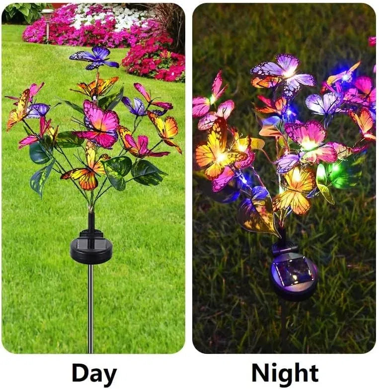 Emitting Color: Warm White - 1pc Solar Garden Butterfly Lights Outdoor Waterproof Decorative Lamp Festival Garden Lights For Yard Garden Yard Path Decoration