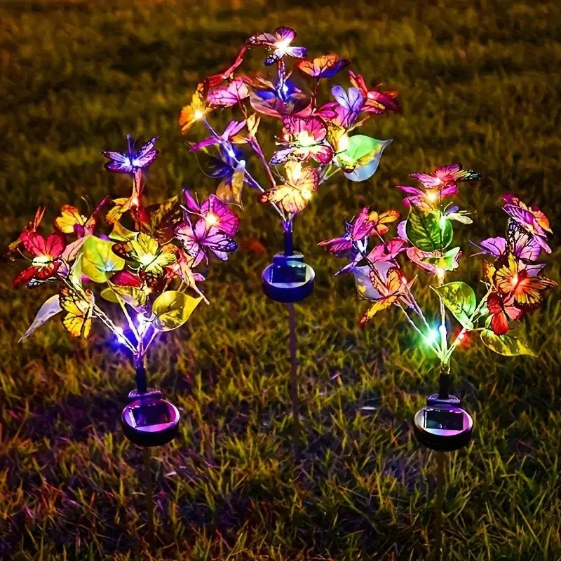 Emitting Color: Warm White - 1pc Solar Garden Butterfly Lights Outdoor Waterproof Decorative Lamp Festival Garden Lights For Yard Garden Yard Path Decoration