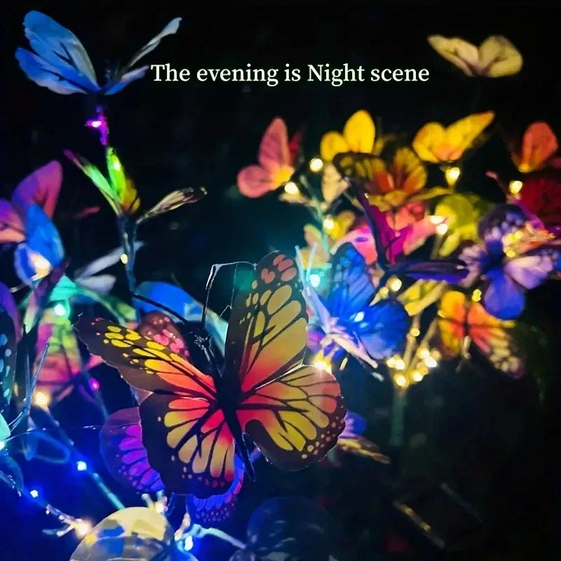 Emitting Color: Warm White - 1pc Solar Garden Butterfly Lights Outdoor Waterproof Decorative Lamp Festival Garden Lights For Yard Garden Yard Path Decoration