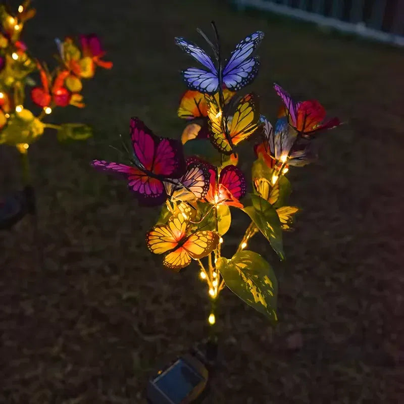 Emitting Color: Warm White - 1pc Solar Garden Butterfly Lights Outdoor Waterproof Decorative Lamp Festival Garden Lights For Yard Garden Yard Path Decoration