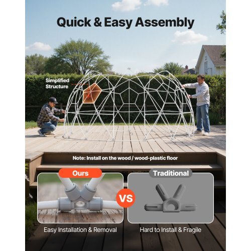 Garden Dome Igloo, 12 x 7.2 ft Outdoor Clear Bubble Tent for 4-7 Person, Weatherproof Geodesic Dome Greenhouse  with Window, PVC Igloo Tent for Backyard Patios Camping Party Wedding